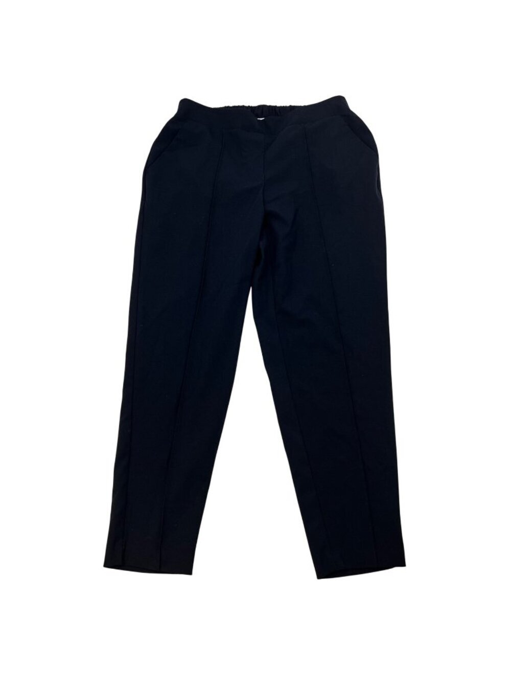 Nine West Women’s Curvy Relaxed Crop Pants Pleated Front Black Size Small